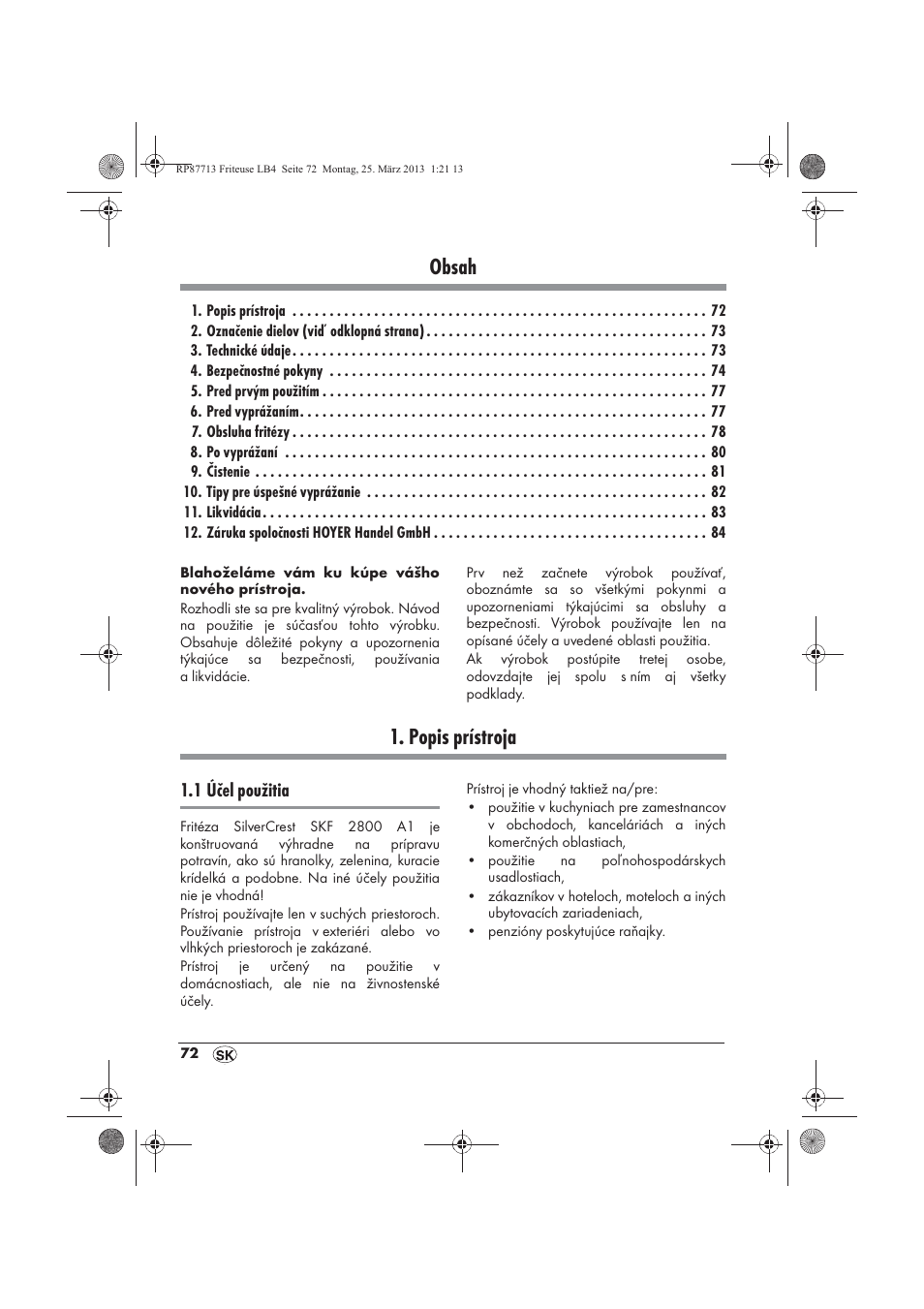 Silvercrest SKF 2800 A1 User Manual | Page 74 / 102