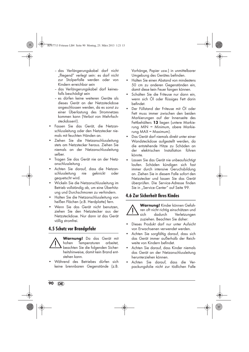 5 schutz vor brandgefahr, 6 zur sicherheit ihres kindes | Silvercrest SKF 2800 A1 User Manual | Page 92 / 102