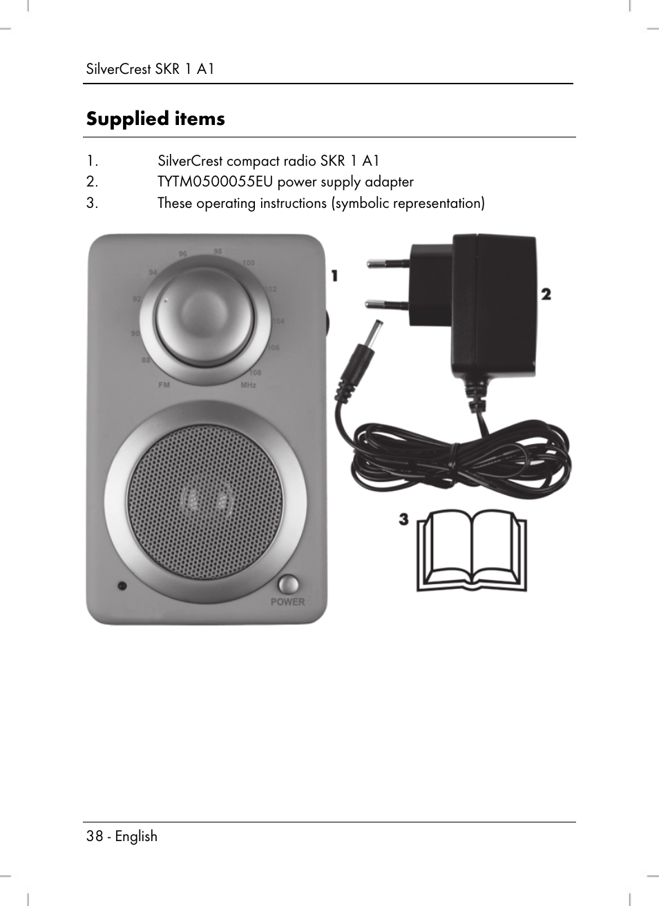 Supplied items | Silvercrest SKR 1 A1 User Manual | Page 40 / 72