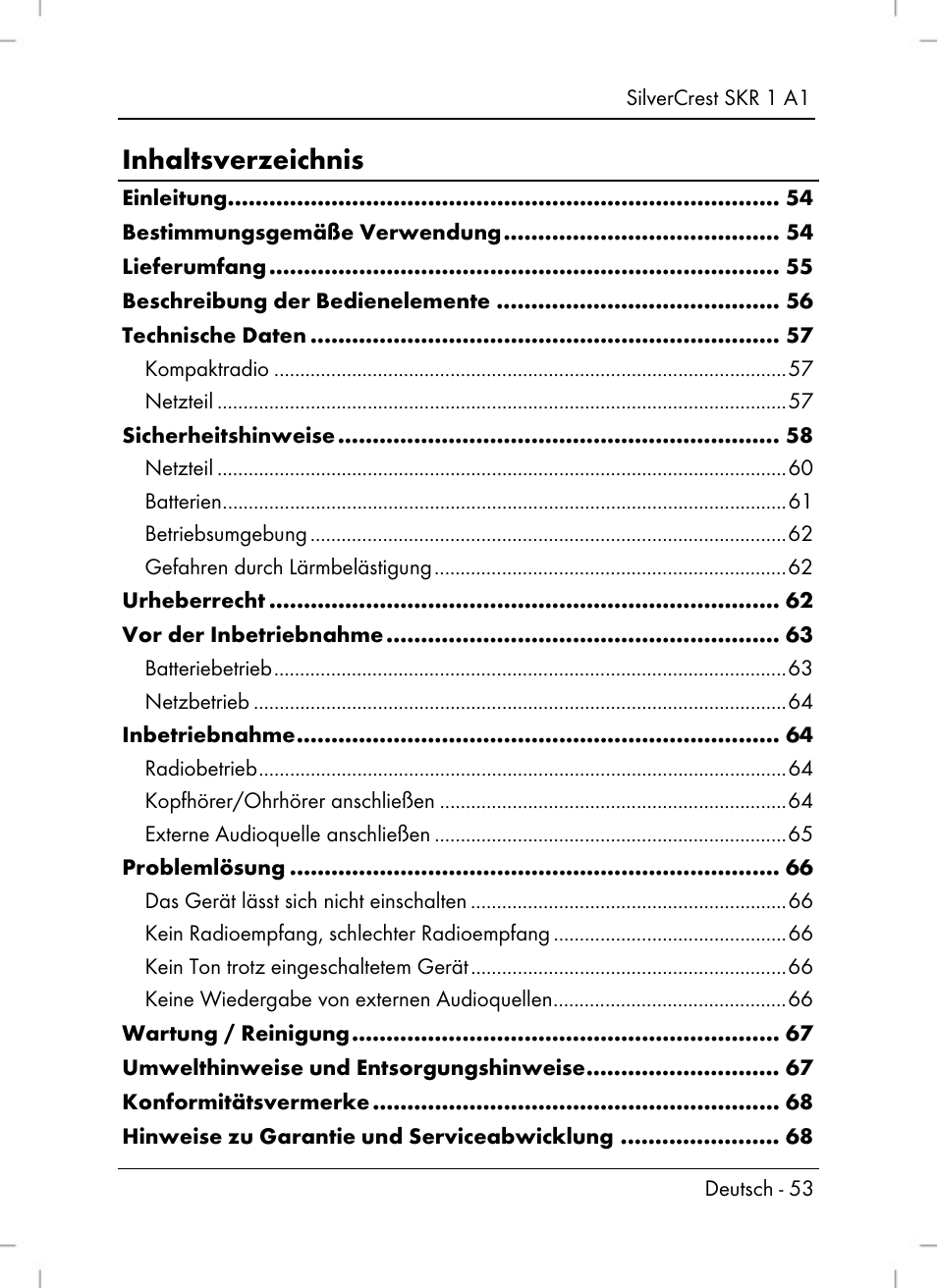 Silvercrest SKR 1 A1 User Manual | Page 55 / 72