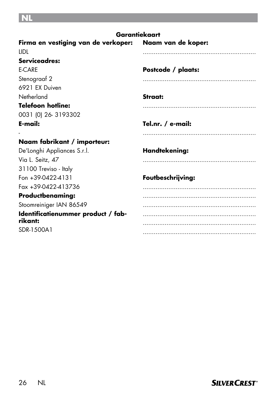 Silvercrest DAMPRENSER User Manual | Page 28 / 64
