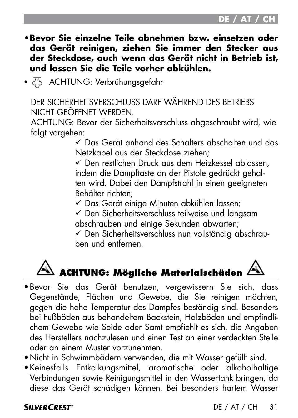Silvercrest DAMPRENSER User Manual | Page 33 / 64