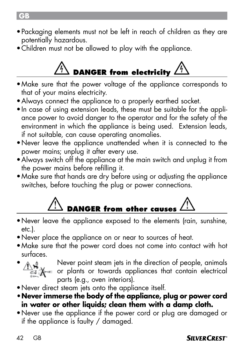 Silvercrest DAMPRENSER User Manual | Page 44 / 64