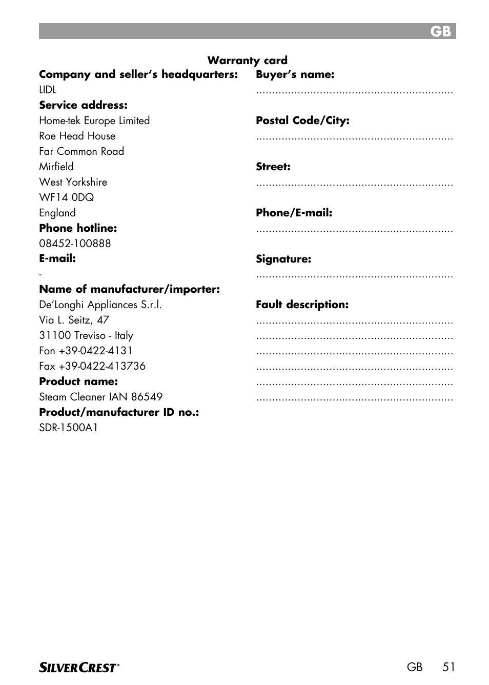 Silvercrest DAMPRENSER User Manual | Page 53 / 64