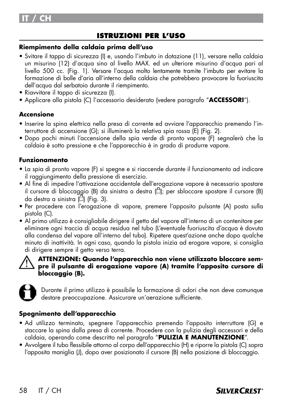 It / ch | Silvercrest DAMPRENSER User Manual | Page 60 / 64