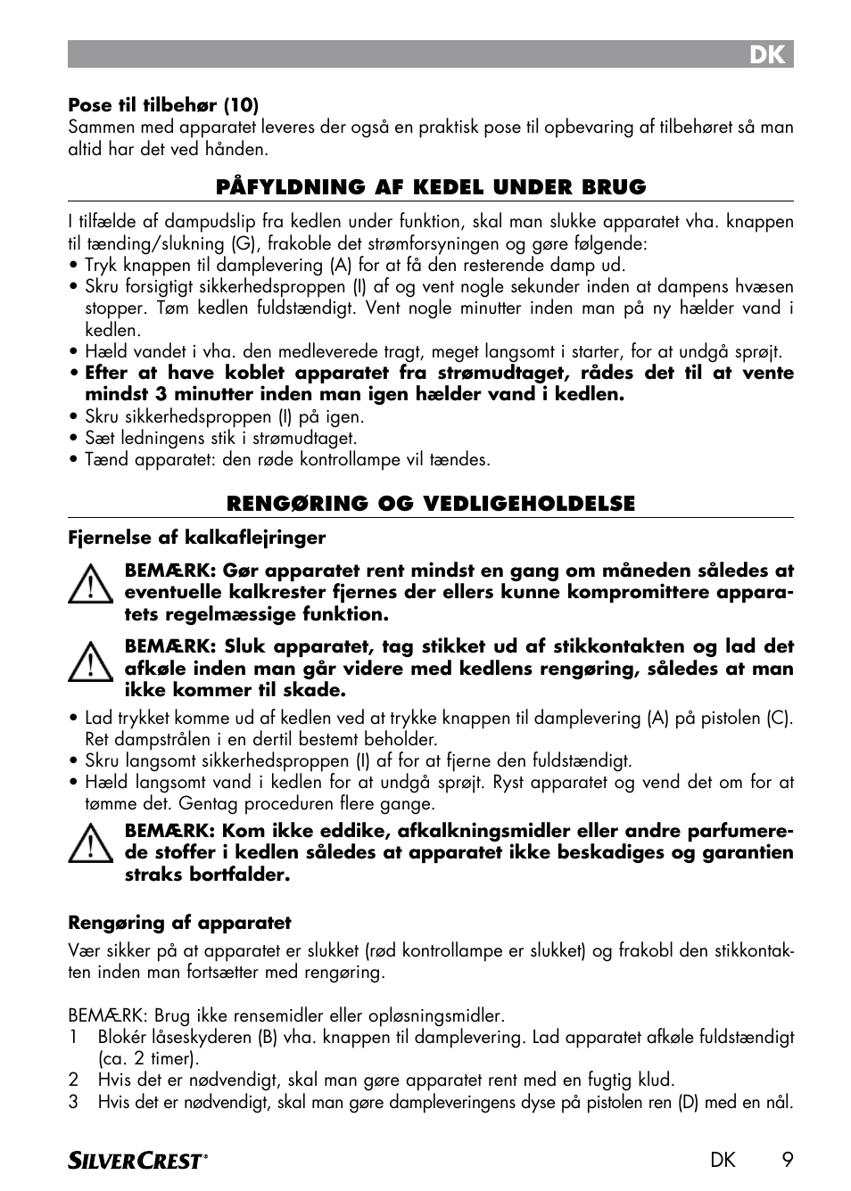 Silvercrest DAMPRENSER User Manual | Page 11 / 74