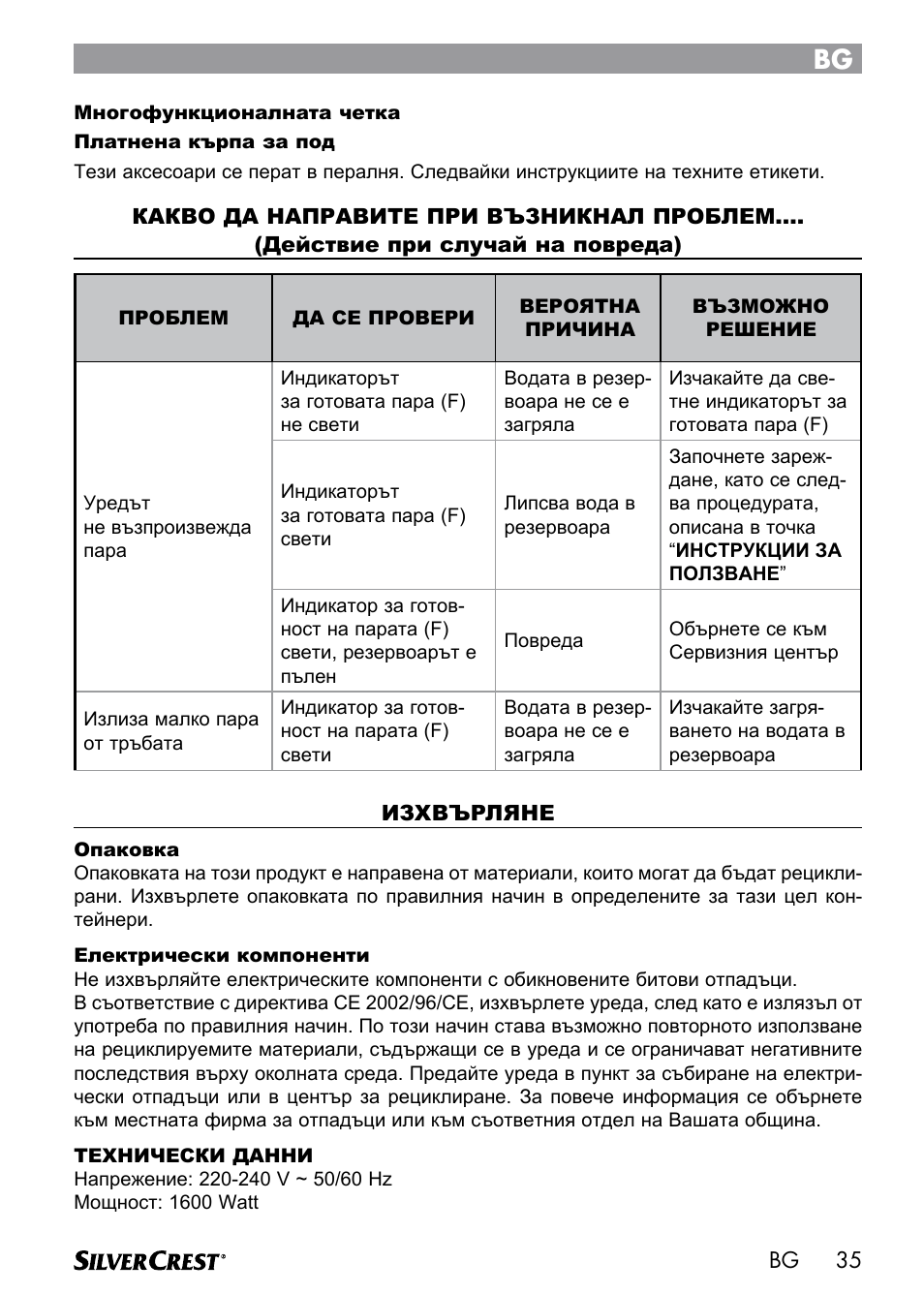 Silvercrest DAMPRENSER User Manual | Page 37 / 74