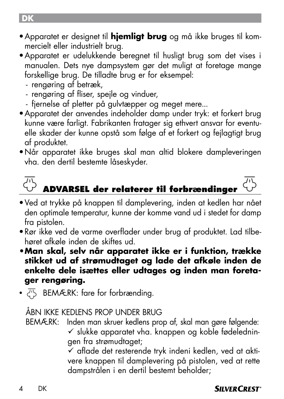 Silvercrest DAMPRENSER User Manual | Page 6 / 74
