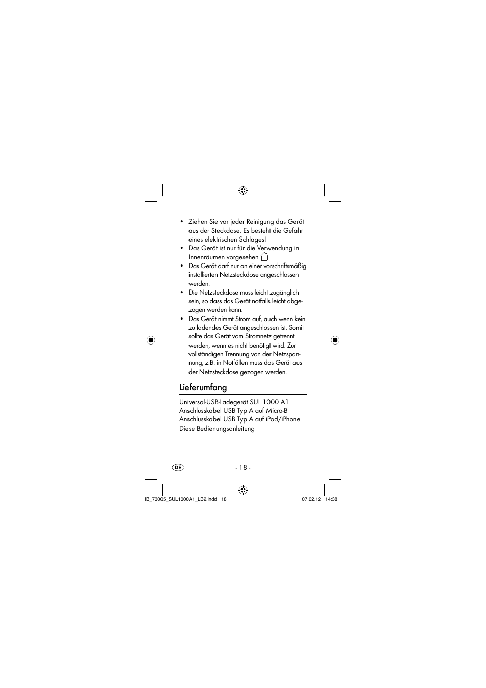 Lieferumfang | Silvercrest SUL 1000 A1 User Manual | Page 21 / 40