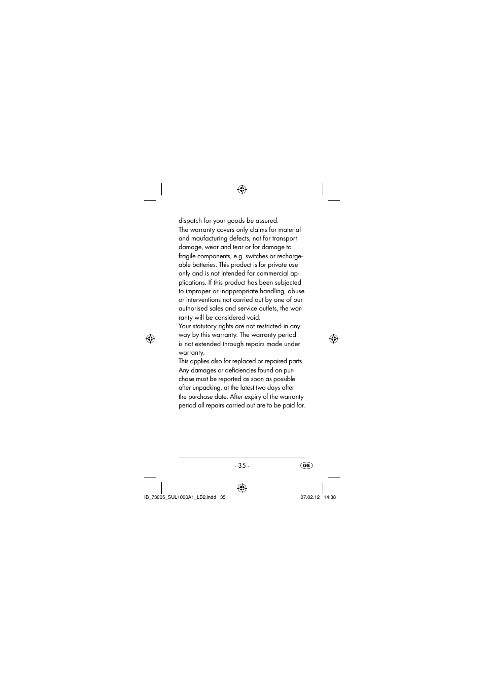 Silvercrest SUL 1000 A1 User Manual | Page 38 / 40