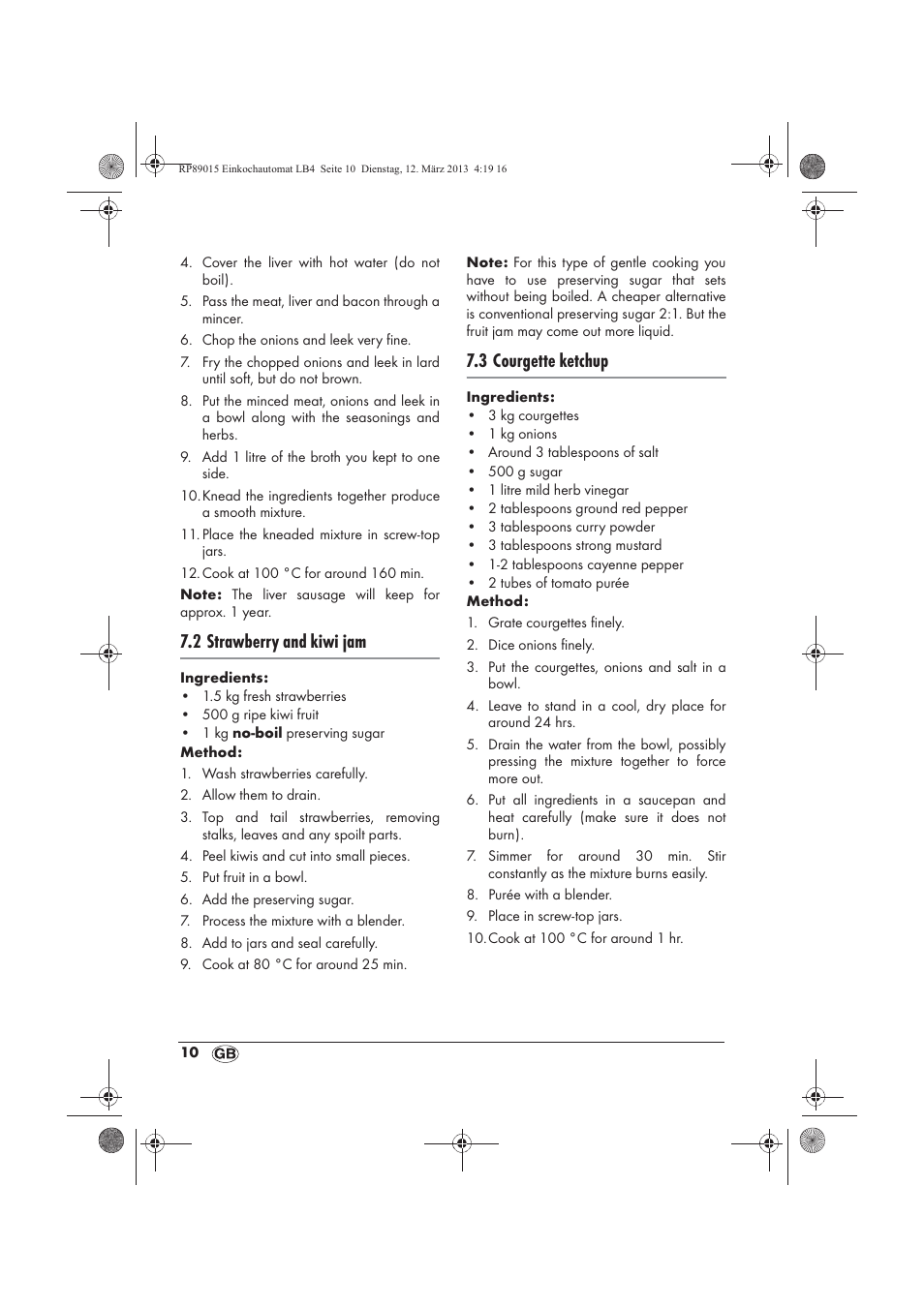 2 strawberry and kiwi jam, 3 courgette ketchup | Silvercrest SEAD 1800 B1 User Manual | Page 12 / 106