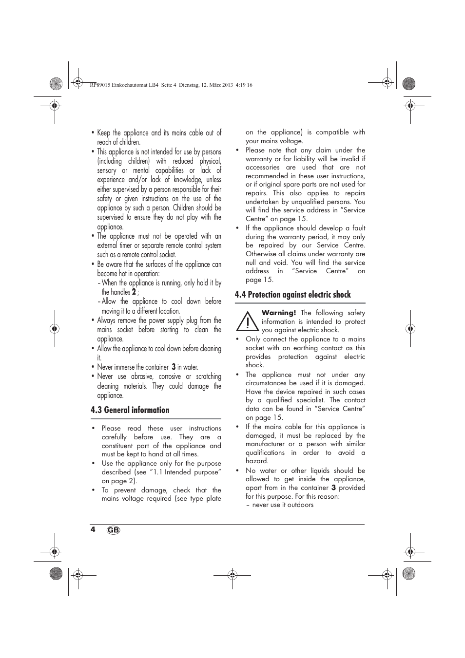 Silvercrest SEAD 1800 B1 User Manual | Page 6 / 106
