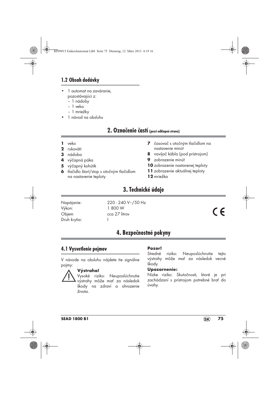 Silvercrest SEAD 1800 B1 User Manual | Page 77 / 106