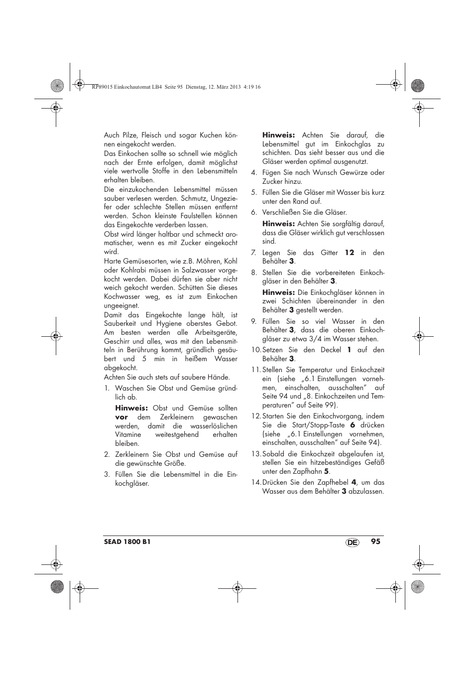 Silvercrest SEAD 1800 B1 User Manual | Page 97 / 106