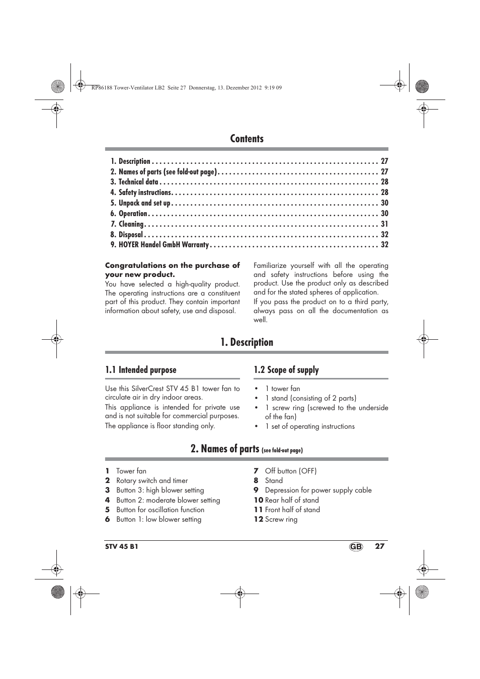 Silvercrest STV 45 B1 User Manual | Page 29 / 38