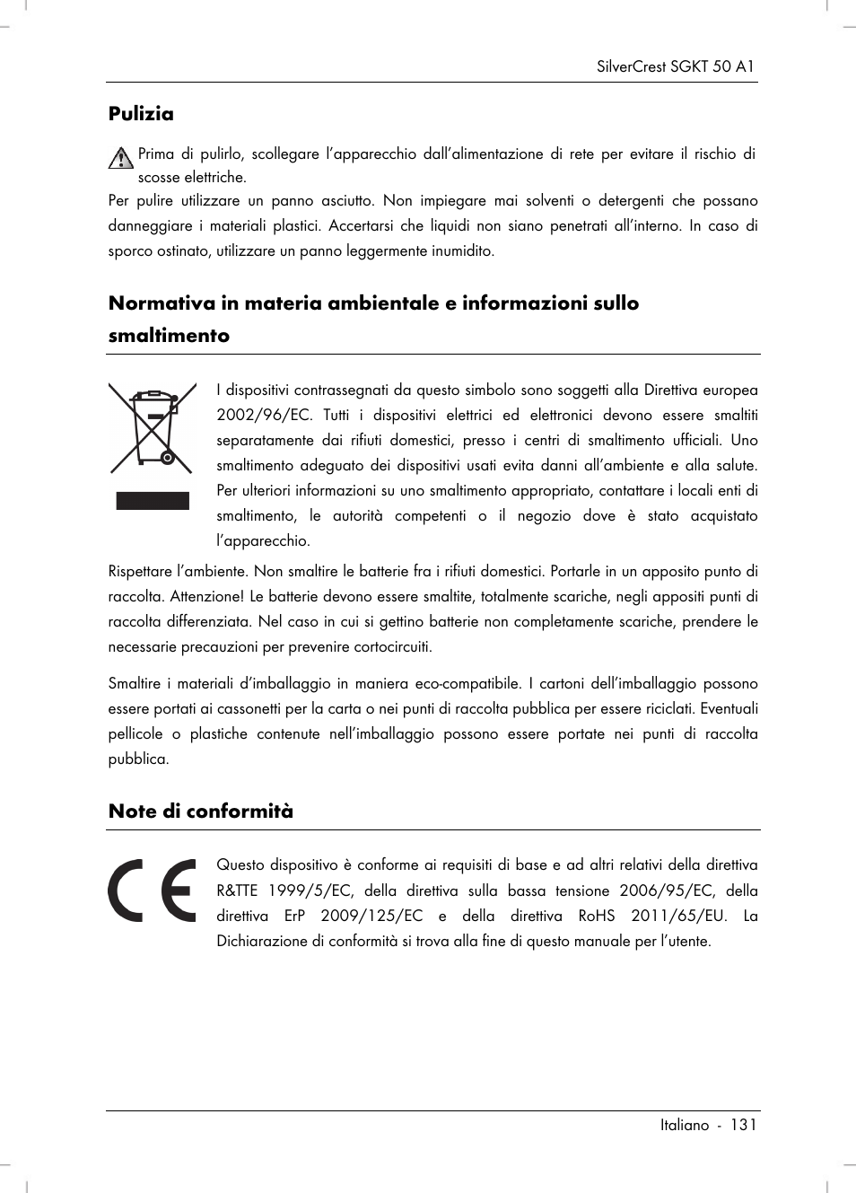 Pulizia | Silvercrest SGKT 50 A1 User Manual | Page 133 / 224