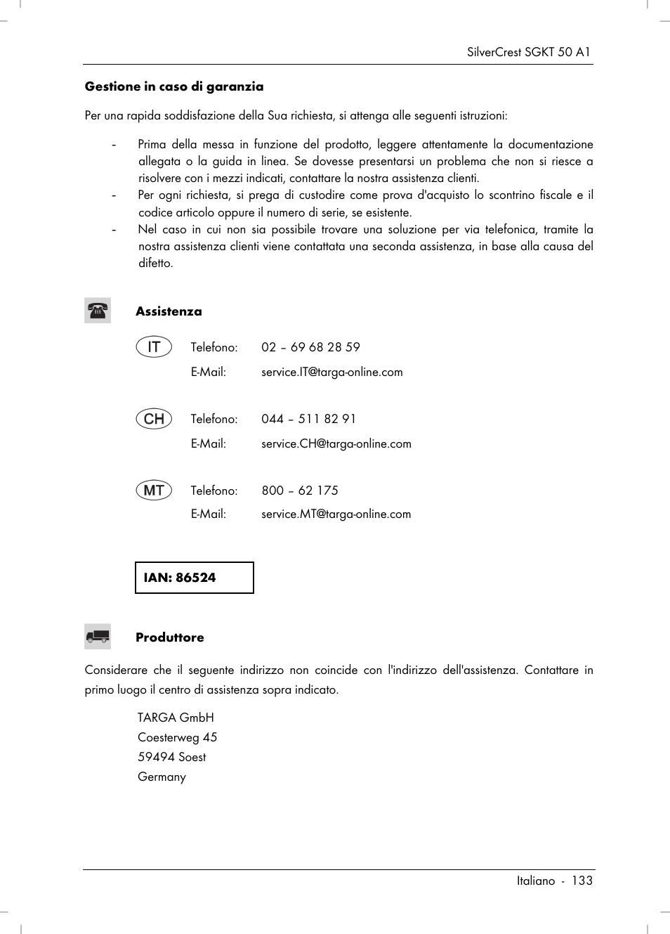 Silvercrest SGKT 50 A1 User Manual | Page 135 / 224