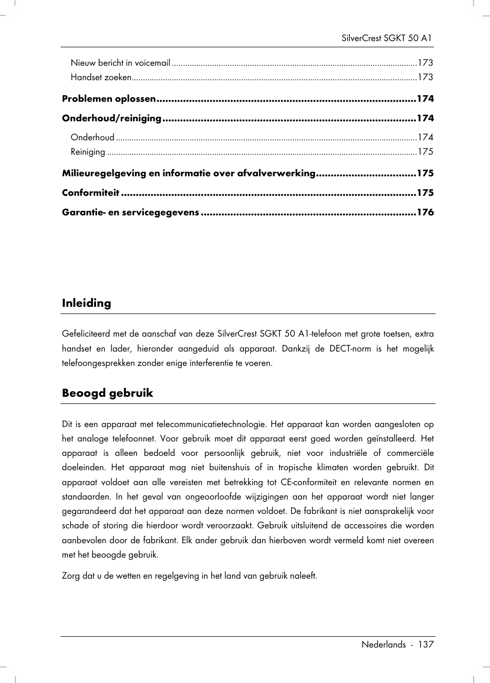 Inleiding, Beoogd gebruik | Silvercrest SGKT 50 A1 User Manual | Page 139 / 224