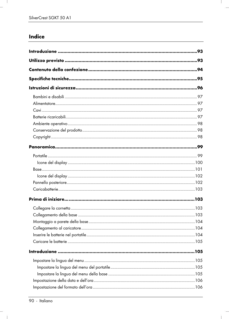 Indice | Silvercrest SGKT 50 A1 User Manual | Page 92 / 224