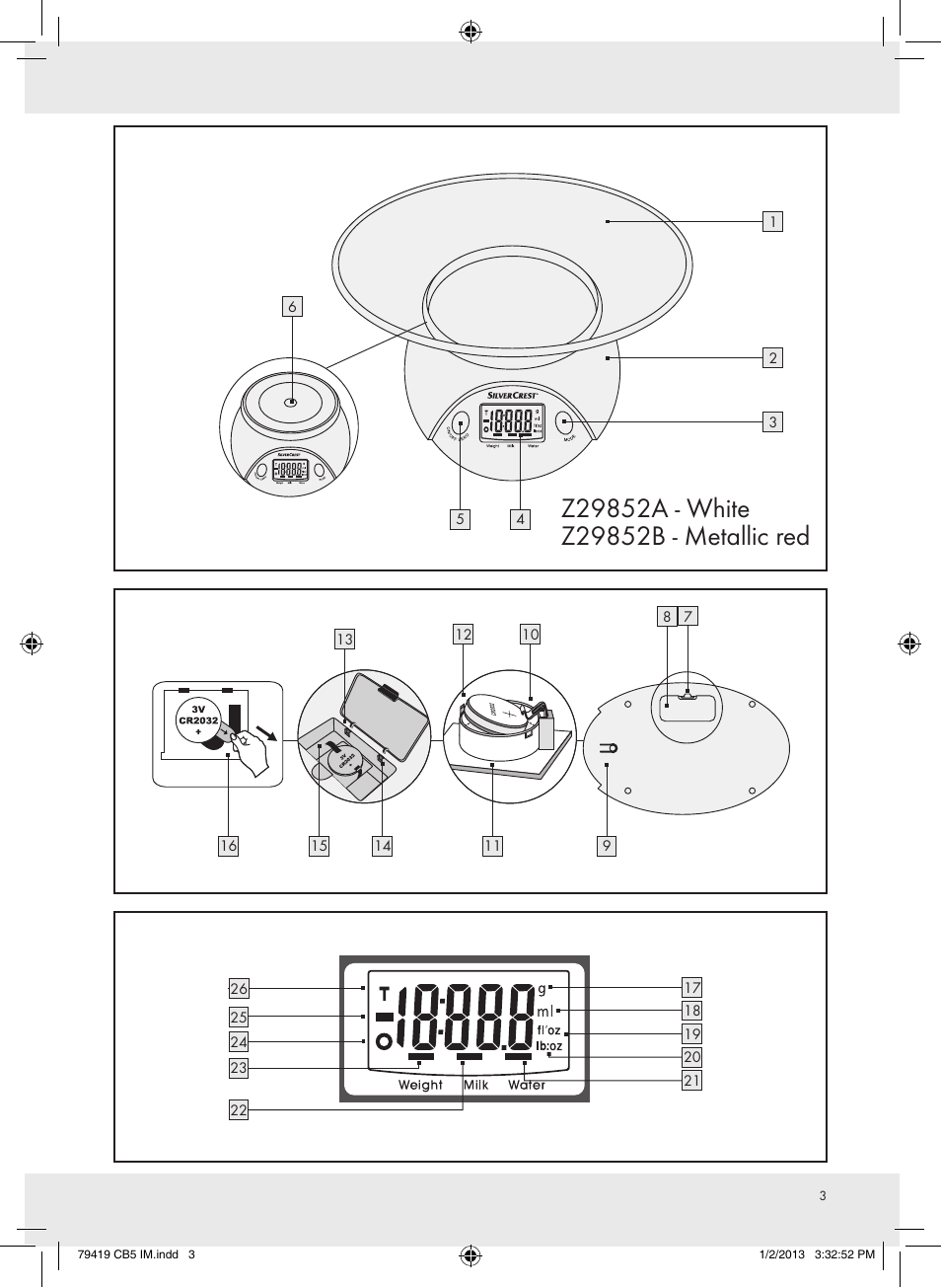 Silvercrest Z29852A Z29852B User Manual | Page 3 / 43