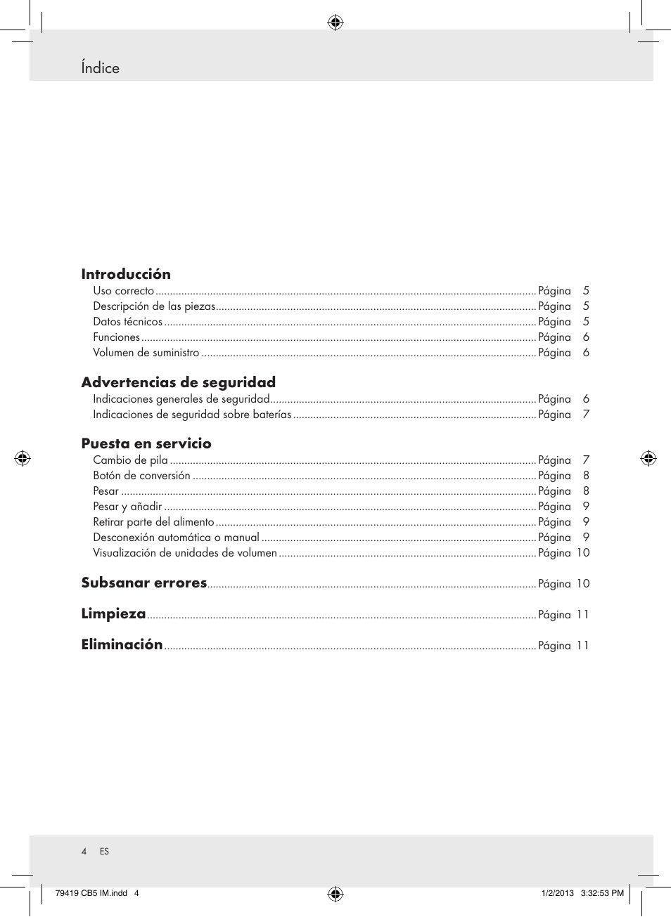 Índice, Introducción, Advertencias de seguridad | Puesta en servicio, Subsanar errores, Limpieza, Eliminación | Silvercrest Z29852A Z29852B User Manual | Page 4 / 43