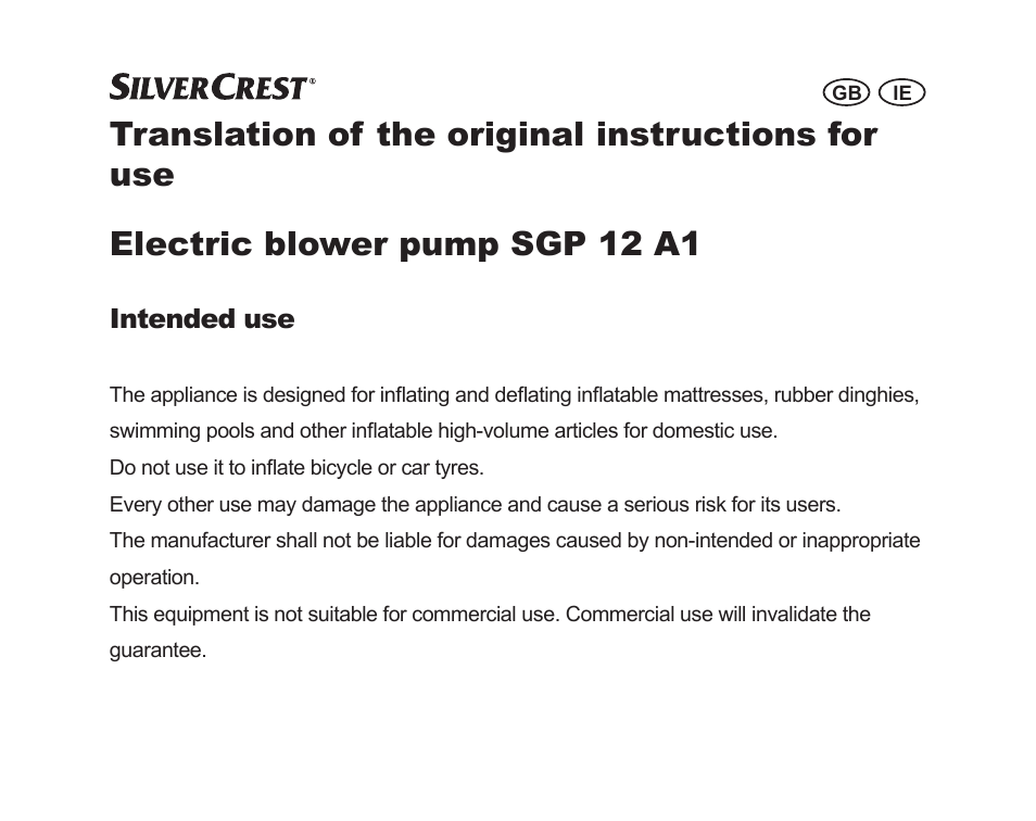 Silvercrest SGP 12 A1 User Manual | 36 pages