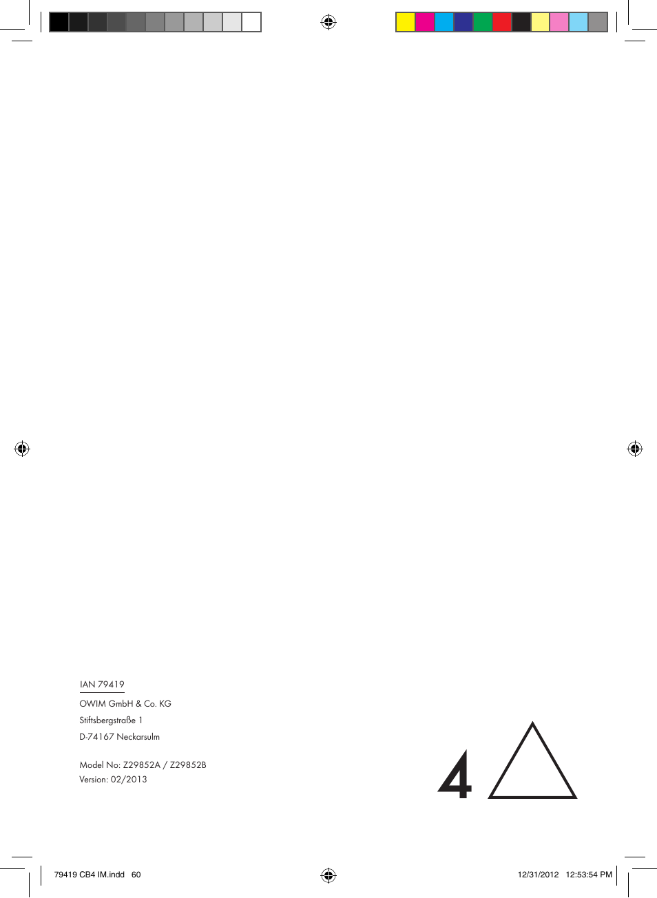 Silvercrest Z29852A Z29852B User Manual | Page 60 / 60