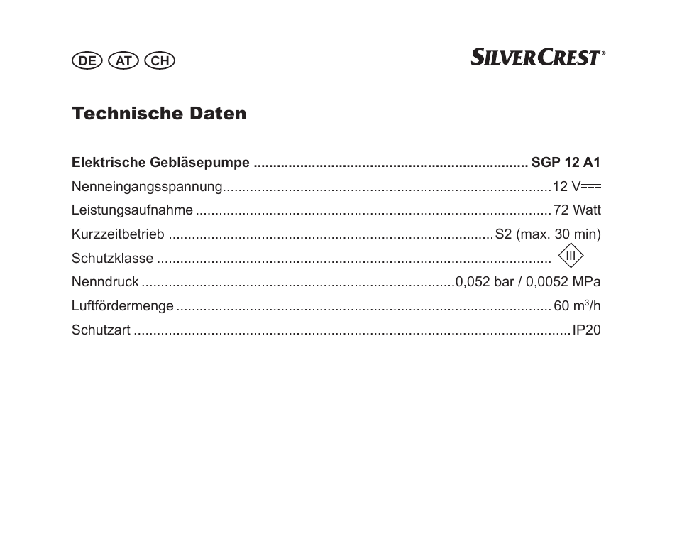 Technische daten | Silvercrest SGP 12 A1 User Manual | Page 78 / 84