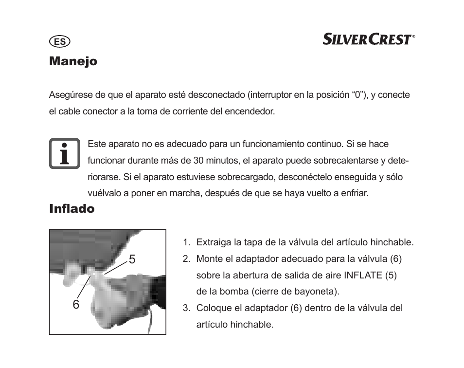 Manejo, Inflado 6 5 | Silvercrest SGP 12 A1 User Manual | Page 8 / 84