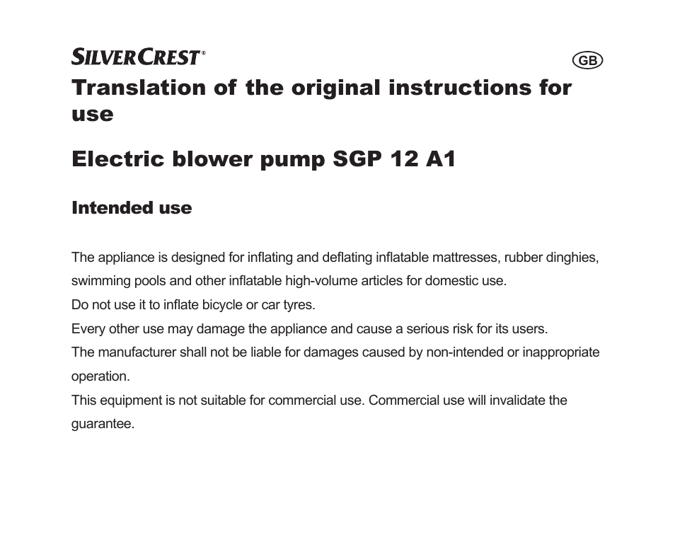 Silvercrest SGP 12 A1 User Manual | 116 pages