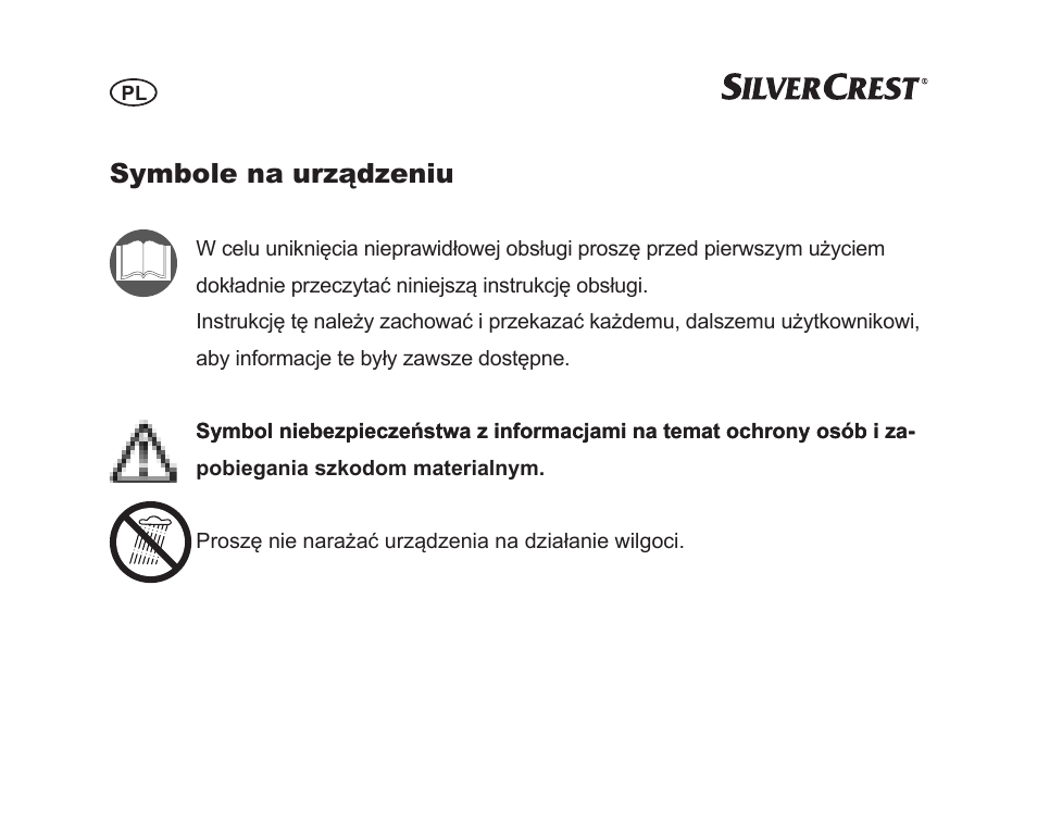 Symbole na urządzeniu | Silvercrest SGP 12 A1 User Manual | Page 18 / 116