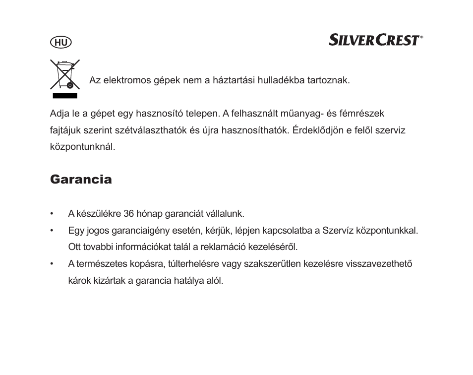 Garancia | Silvercrest SGP 12 A1 User Manual | Page 44 / 116