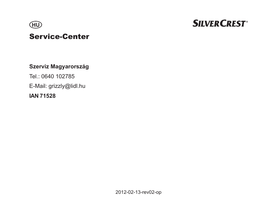 Service-center | Silvercrest SGP 12 A1 User Manual | Page 48 / 116
