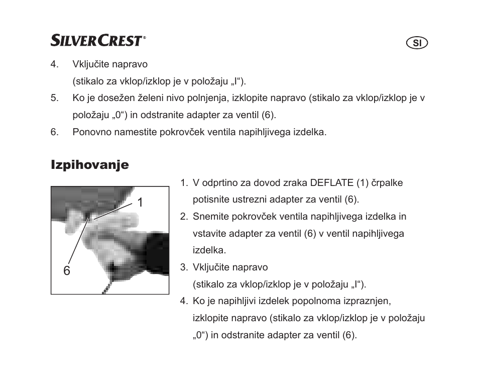 Izpihovanje | Silvercrest SGP 12 A1 User Manual | Page 57 / 116
