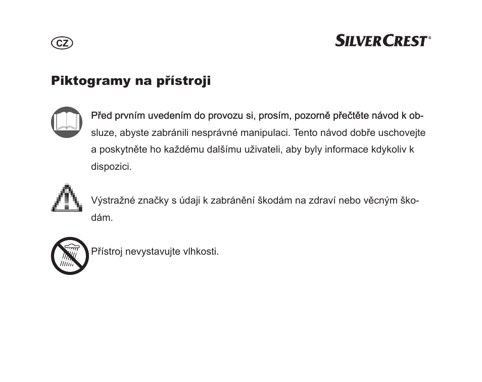 Piktogramy na přístroji | Silvercrest SGP 12 A1 User Manual | Page 66 / 116