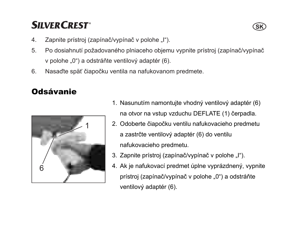 Odsávanie | Silvercrest SGP 12 A1 User Manual | Page 89 / 116