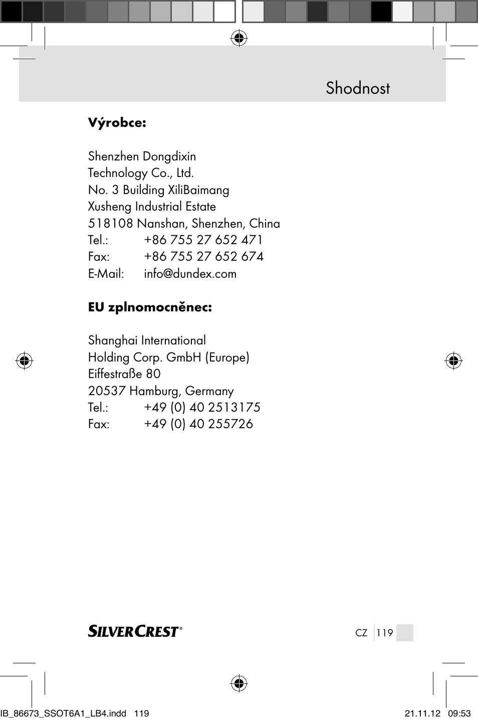 Shodnost | Silvercrest SSOT 6 A1 User Manual | Page 119 / 181