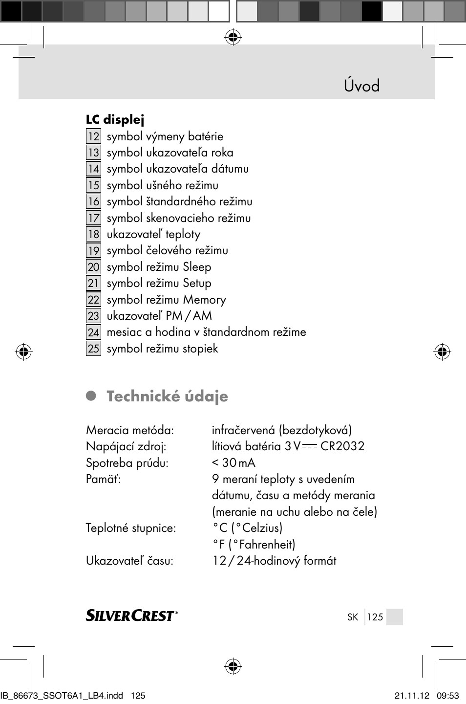 Úvod, Technické údaje | Silvercrest SSOT 6 A1 User Manual | Page 125 / 181