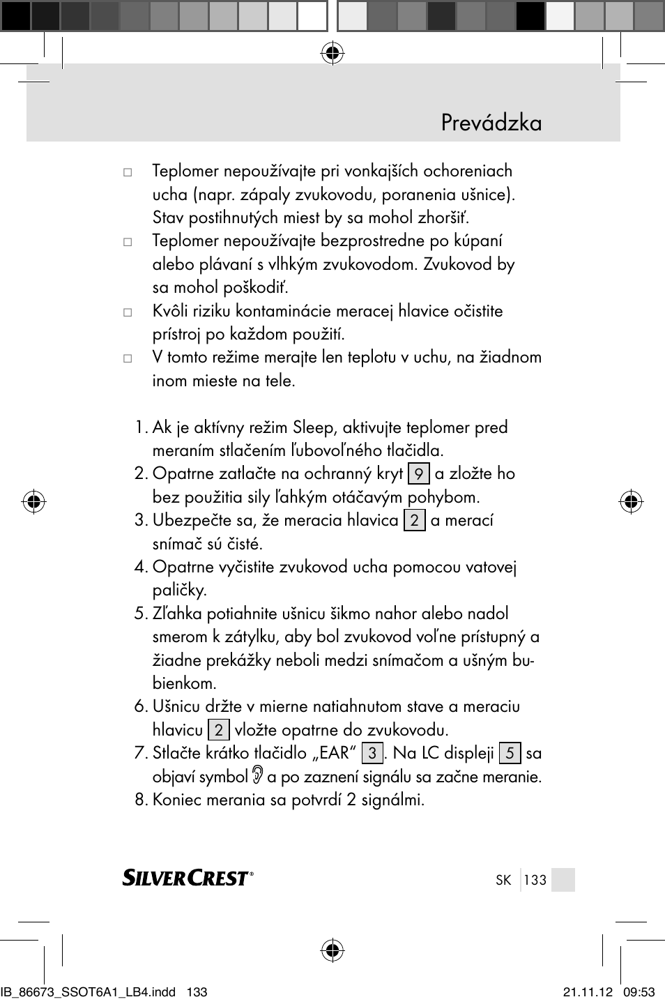 Prevádzka | Silvercrest SSOT 6 A1 User Manual | Page 133 / 181