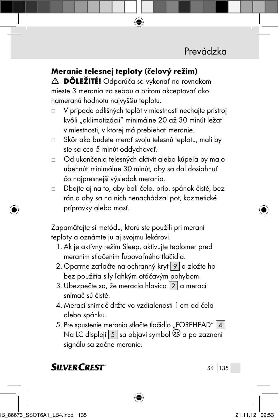 Prevádzka | Silvercrest SSOT 6 A1 User Manual | Page 135 / 181