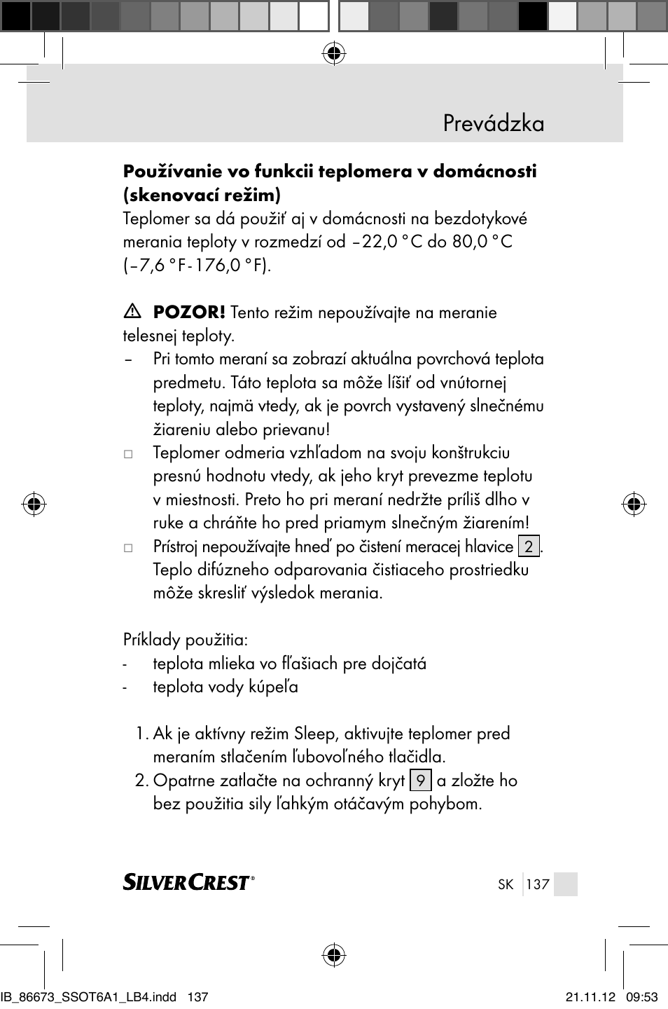 Prevádzka | Silvercrest SSOT 6 A1 User Manual | Page 137 / 181