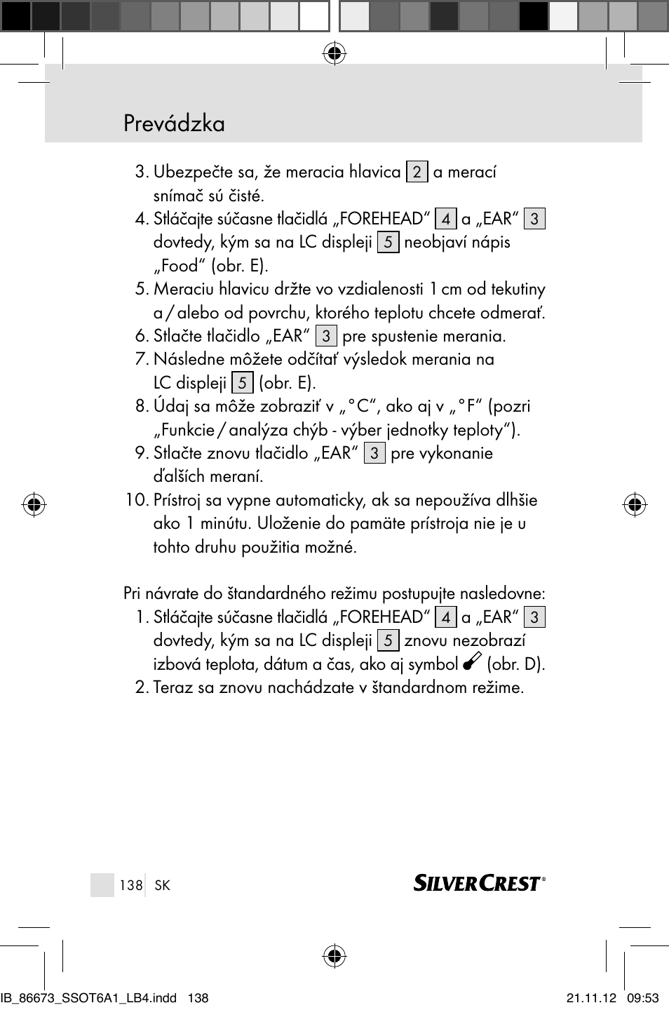 Prevádzka | Silvercrest SSOT 6 A1 User Manual | Page 138 / 181