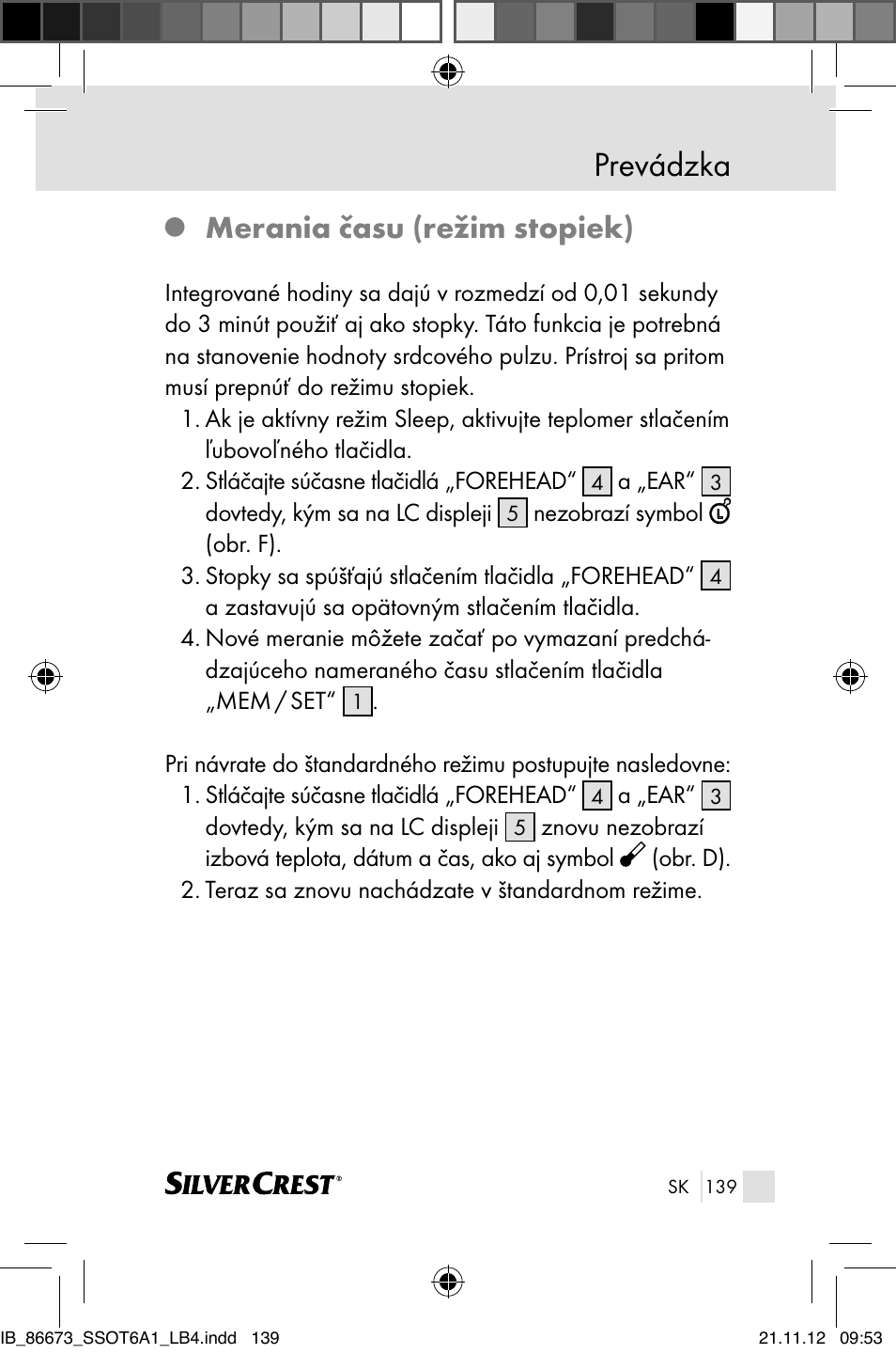 Prevádzka, Merania času (režim stopiek) | Silvercrest SSOT 6 A1 User Manual | Page 139 / 181