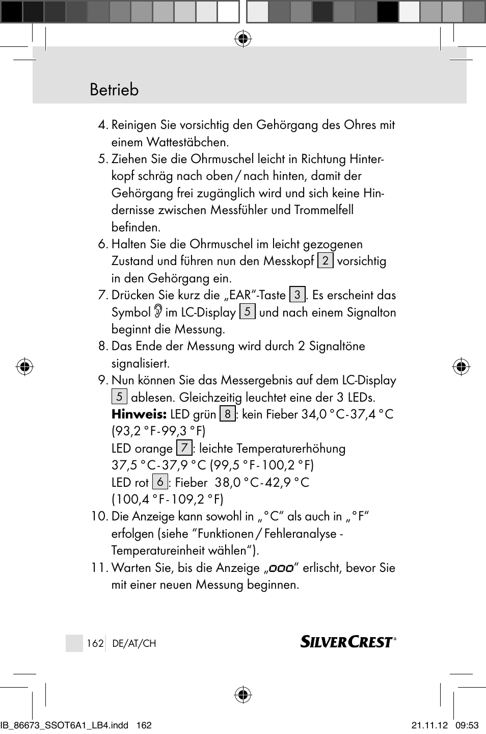 Betrieb | Silvercrest SSOT 6 A1 User Manual | Page 162 / 181