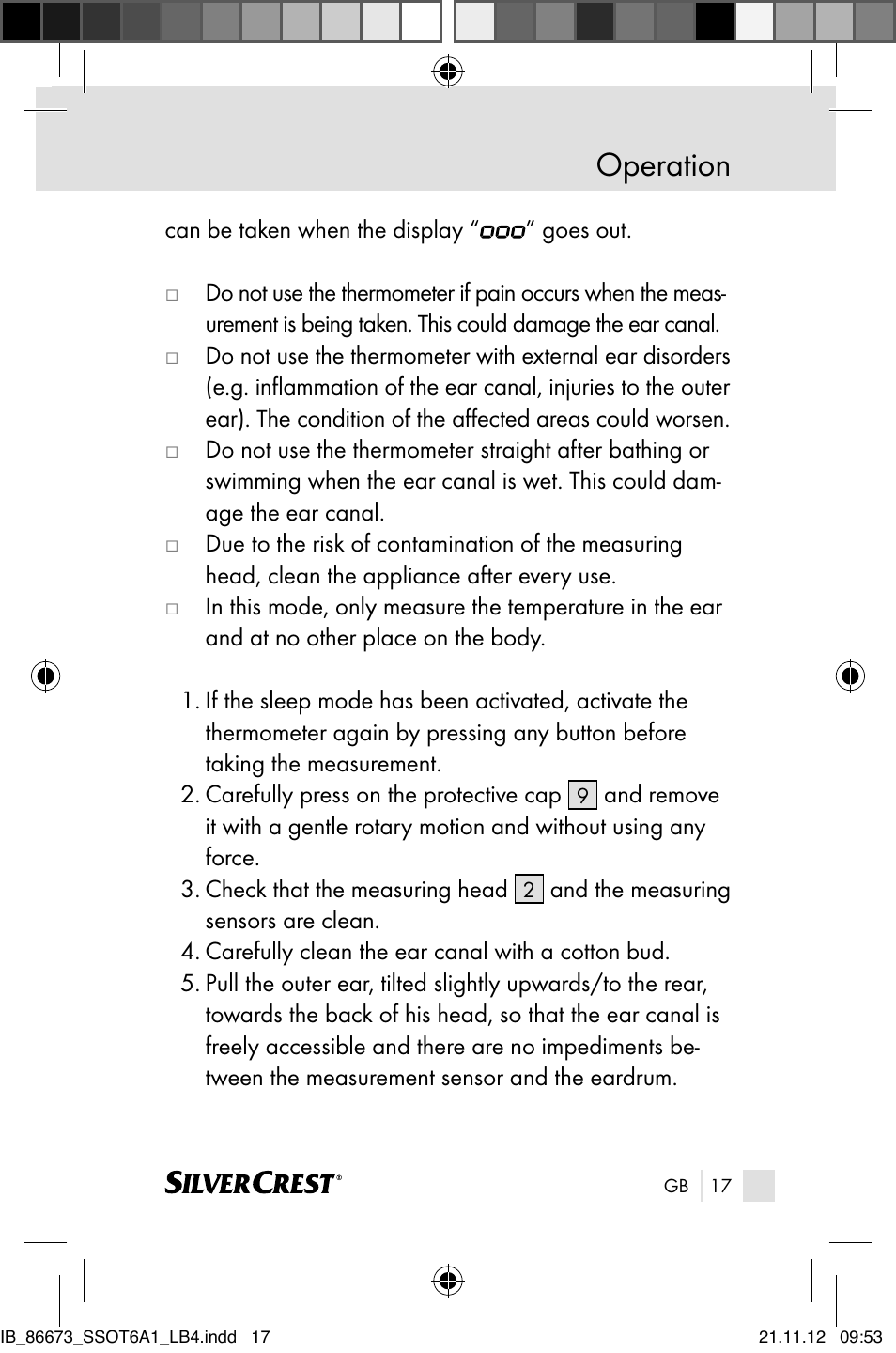 Operation | Silvercrest SSOT 6 A1 User Manual | Page 17 / 181