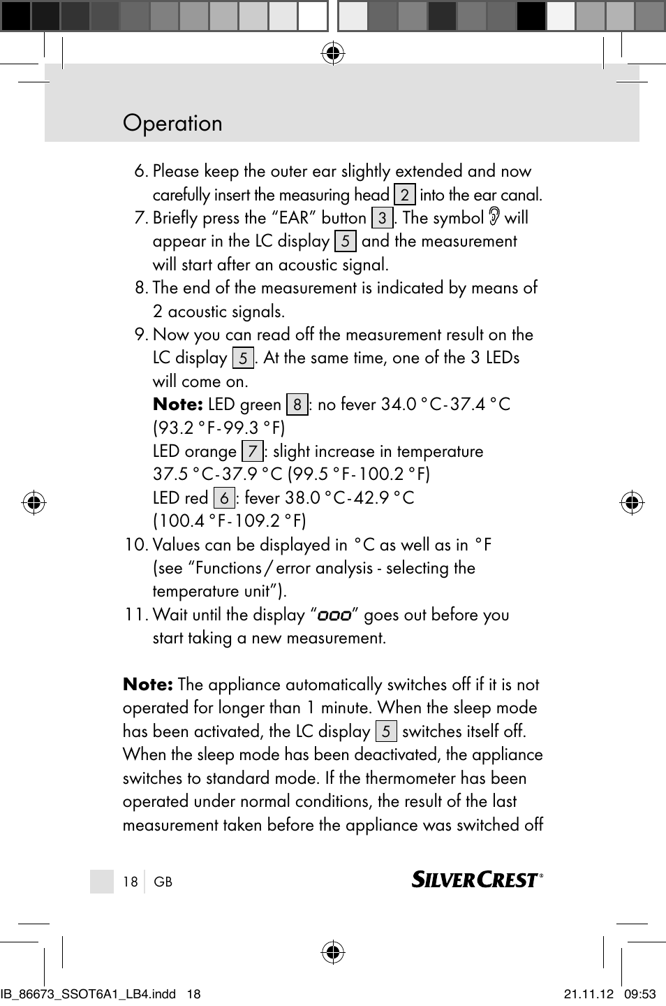 Operation | Silvercrest SSOT 6 A1 User Manual | Page 18 / 181