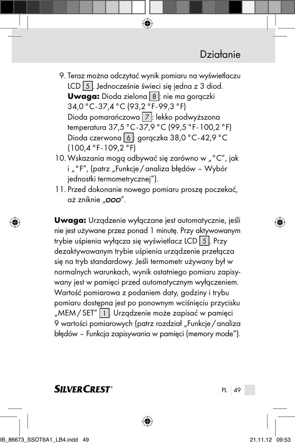 Działanie | Silvercrest SSOT 6 A1 User Manual | Page 49 / 181