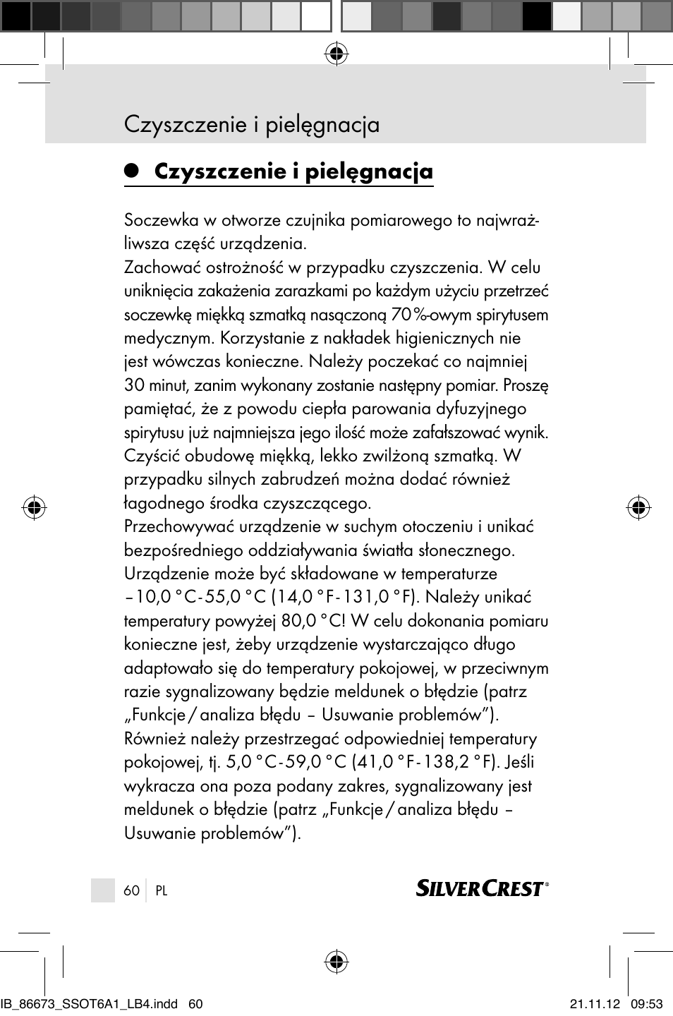 Czyszczenie i pielęgnacja | Silvercrest SSOT 6 A1 User Manual | Page 60 / 181