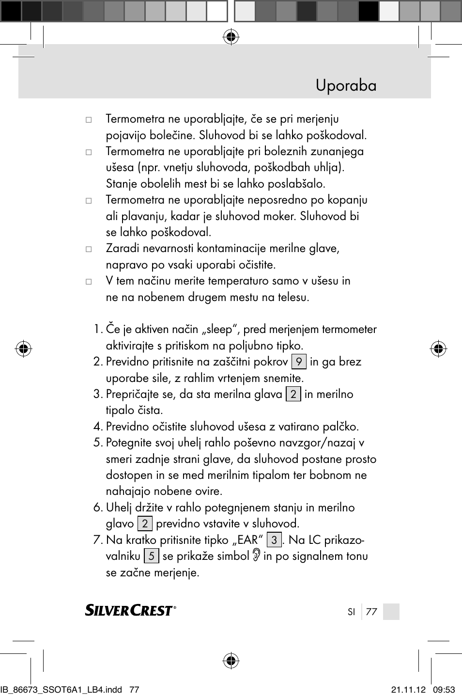 Uporaba | Silvercrest SSOT 6 A1 User Manual | Page 77 / 181