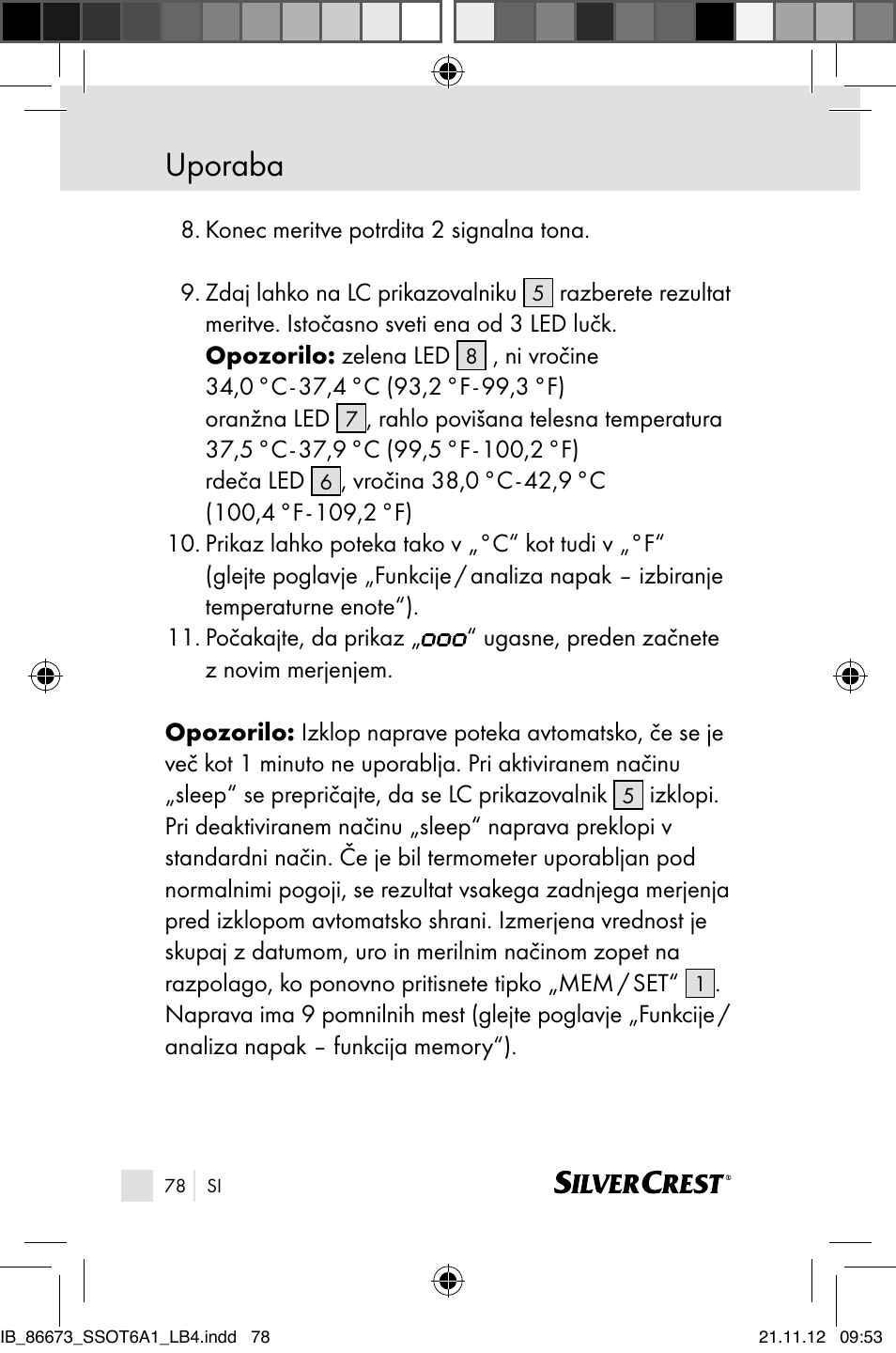 Uporaba | Silvercrest SSOT 6 A1 User Manual | Page 78 / 181